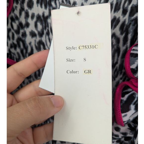 NEW Berek Leopard Ruffle S Cardigan Animal Print Pink Trim Y2K Maximalist Retro - Picture 8 of 10